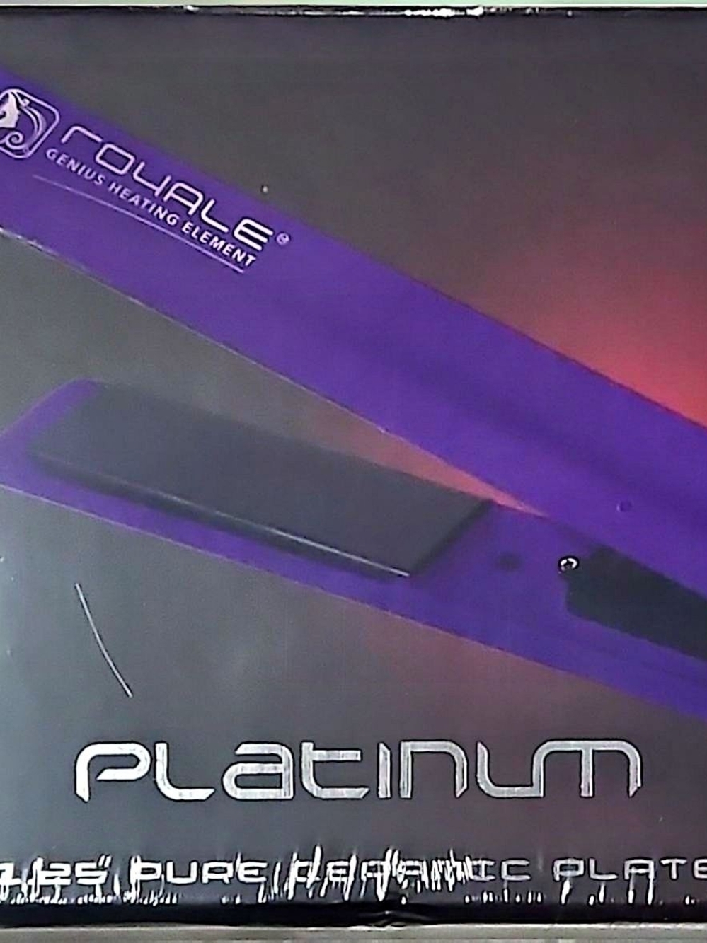 Royale Platinum Deep Purple Ceramic Flat Iron Hair Straightener 1.25" New